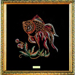 Картина из страз сваровски Золотая рыбка