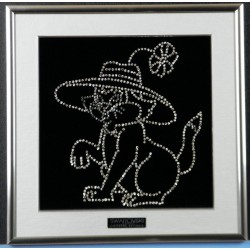 Картина из страз сваровски Кот в шляпе