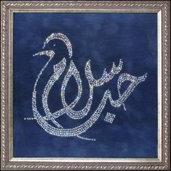 Картина из кристаллов сваровски Мусульманский символ Голубь Аллаха штампованный