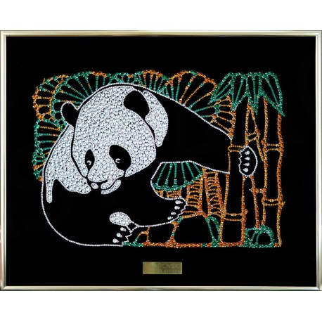 Картина из кристаллов сваровски Панда цветная