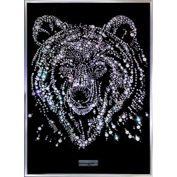 Картина из страз сваровски Медведь белый