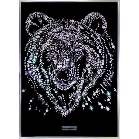 Картина из страз сваровски Медведь белый