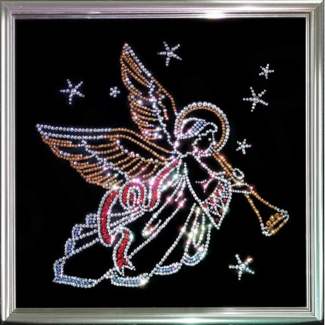Картина из кристаллов сваровски Ангел рождественский