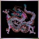 Картина из кристаллов Swarovski Дракон большой цветной