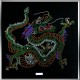 Картина из кристаллов Swarovski Дракон большой цветной